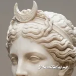 Textura esculpida y pulido en el rostro del busto de mármol